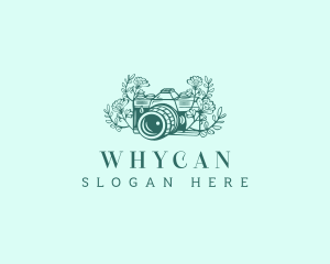 Vlogging - Floral Antique Camera logo design