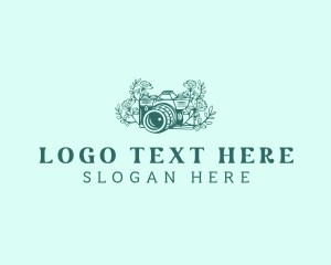 Videographer - Floral Antique Camera logo design