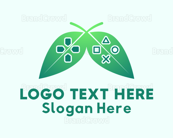 Symmetrical Gamepad Leaves Logo