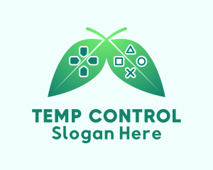 Symmetrical Gamepad Leaves logo design