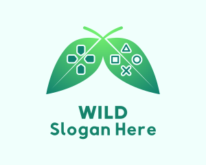 Leaf - Symmetrical Gamepad Leaves logo design