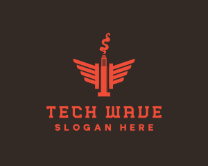 Electronic - Nicotine Vape Wing logo design