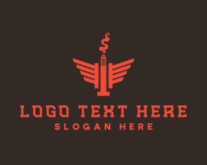Ecigarette - Nicotine Vape Wing logo design
