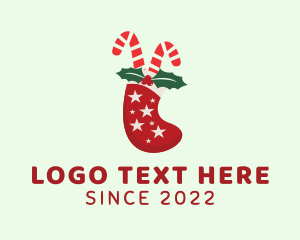 Gingerbread Man - Candy Cane Socks logo design