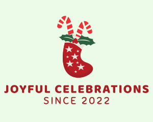 Festivity - Candy Cane Socks logo design