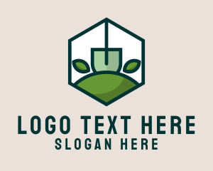 Grass - Hexagon Gardener Tool logo design