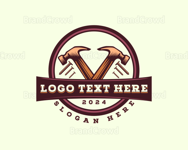 Construction Carpentry Hammer Logo