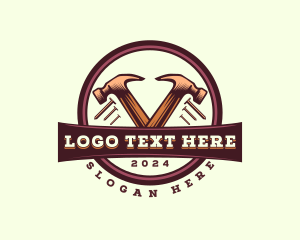 Tradesman - Construction Carpentry Hammer logo design