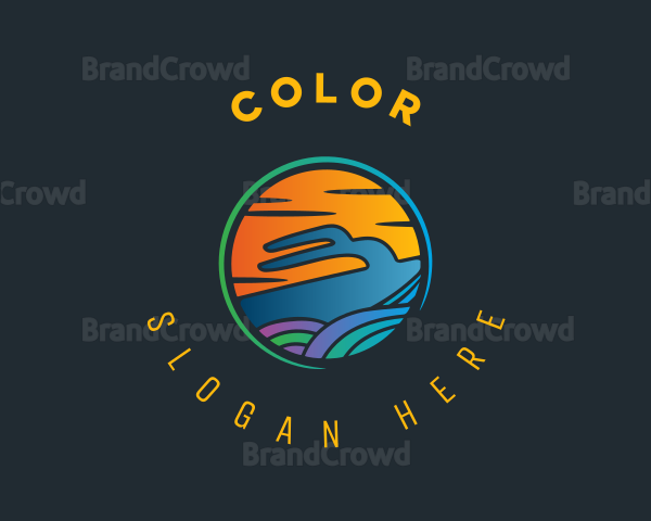 Yacht Sea Sunset Logo