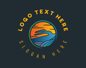 Wave - Yacht Sea Sunset logo design