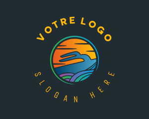 Yacht Sea Sunset Logo