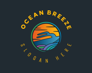 Cruising - Yacht Sea Sunset logo design