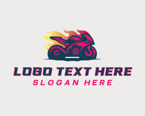 Motorbike - Flaming Racing Motorbike logo design