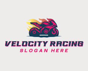 Flaming Racing Motorbike logo design