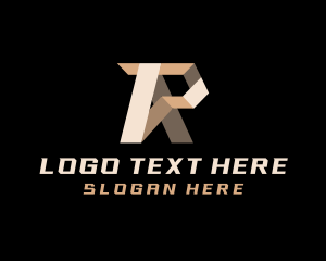 Construction - Contractor Builder Origami Letter R logo design