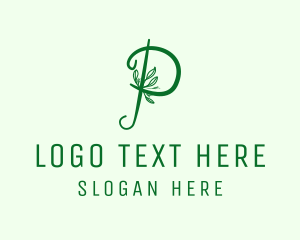 Herbal - Natural Elegant Letter P logo design