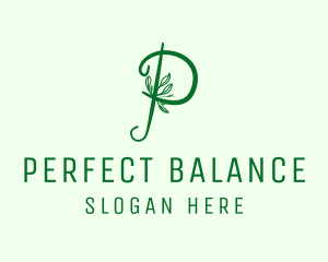 Natural Elegant Letter P logo design