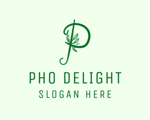 Natural Elegant Letter P logo design