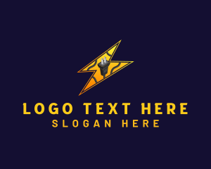 Ligtning - Plug Electricity Lightning logo design