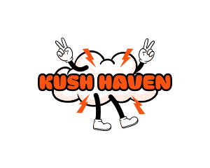 Kush - Hippie Thunder Cloud logo design