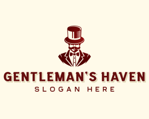 Mustache Hat Gentleman logo design