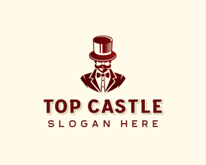 Mustache Hat Gentleman logo design