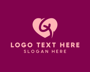 Couple - Heart Knot Letter G logo design