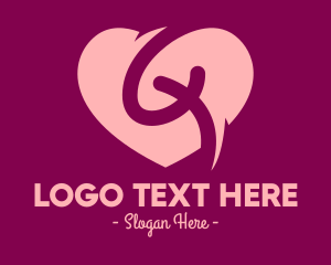Knot - Pink Heart Knot Letter G logo design