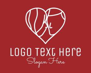 Lovely - Romantic Heart Couple logo design