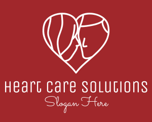 Romantic Heart Couple logo design