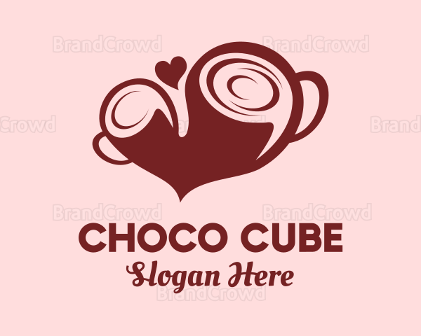 Coffee Cups Heart Logo