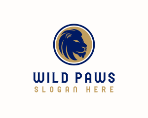Wild Lion Silhouette logo design