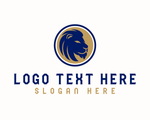 Strong - Wild Lion Silhouette logo design