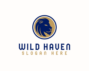 Wild Lion Silhouette logo design