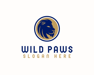 Wild Lion Silhouette logo design