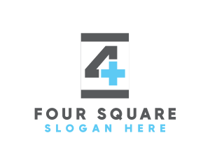 Four - Industrial Cross Number 4 logo design