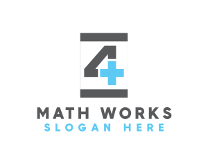 Math - Industrial Cross Number 4 logo design