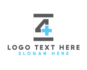 Technology - Industrial Cross Number 4 logo design