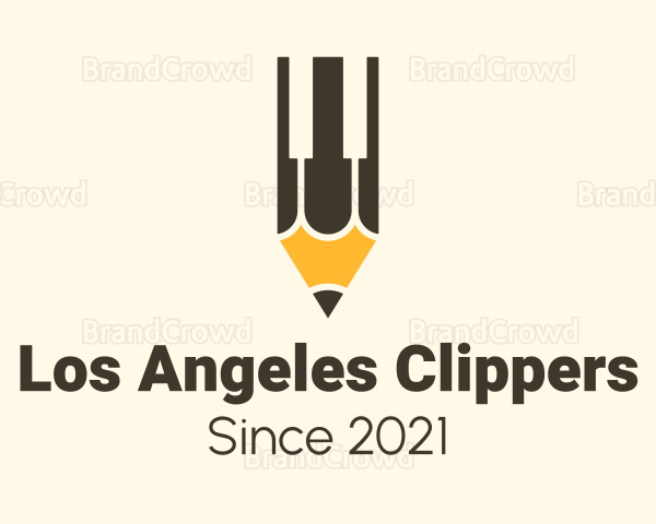 Pencil Piano Keys Logo