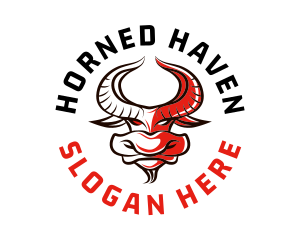 Horned - Wild Buffalo Horn logo design