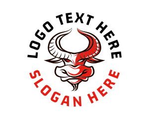 Bullfighting - Wild Buffalo Horn logo design