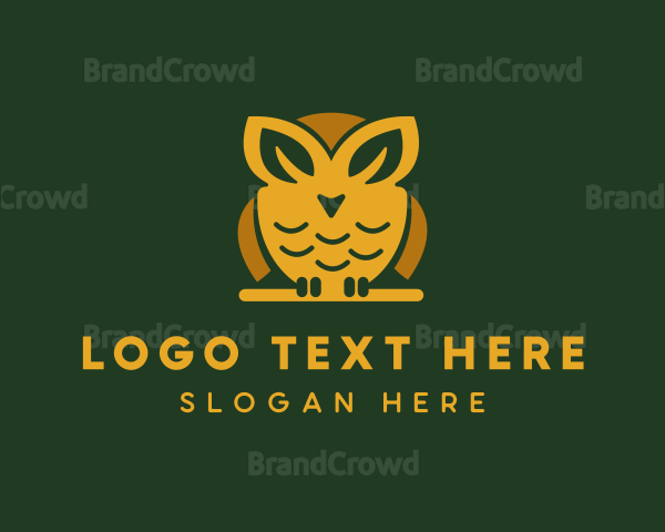 Leaves Owl Bird Logo