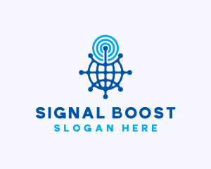 Globe Network Signal logo design