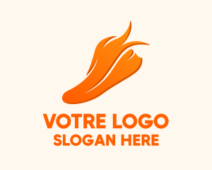 Orange Flaming  Sneakers Logo