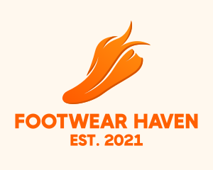 Orange Flaming  Sneakers logo design