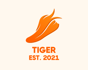 Athlete-shoes - Orange Flaming  Sneakers logo design