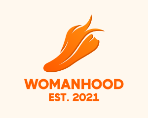 Women Apparel - Orange Flaming  Sneakers logo design