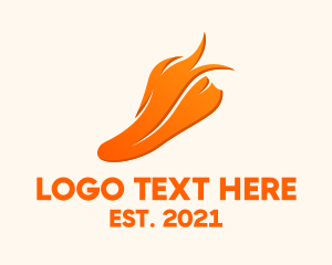 Kicks - Orange Flaming  Sneakers logo design