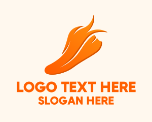 Orange Flaming  Sneakers Logo