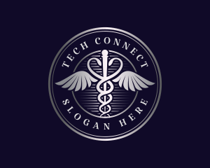 Teleconsultation - Caduceus Health Clinic logo design